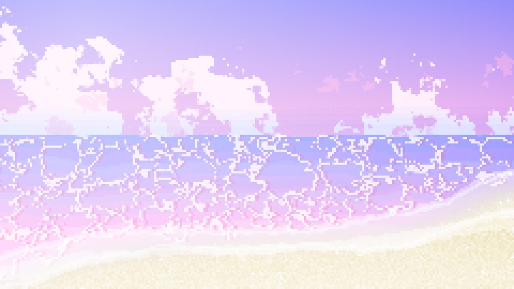 【ループ背景|配信・動画】8bitレトロゲーム風!夏のビーチ風景ループアニメーション全6種・mp4