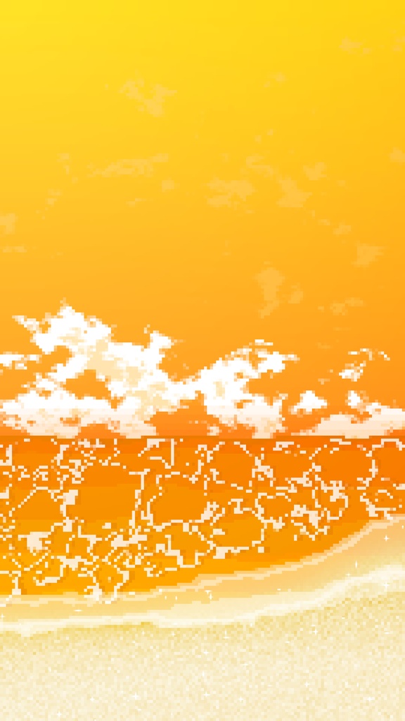 【ループ背景|配信・動画】8bitレトロゲーム風!夏のビーチ風景ループアニメーション全6種・mp4