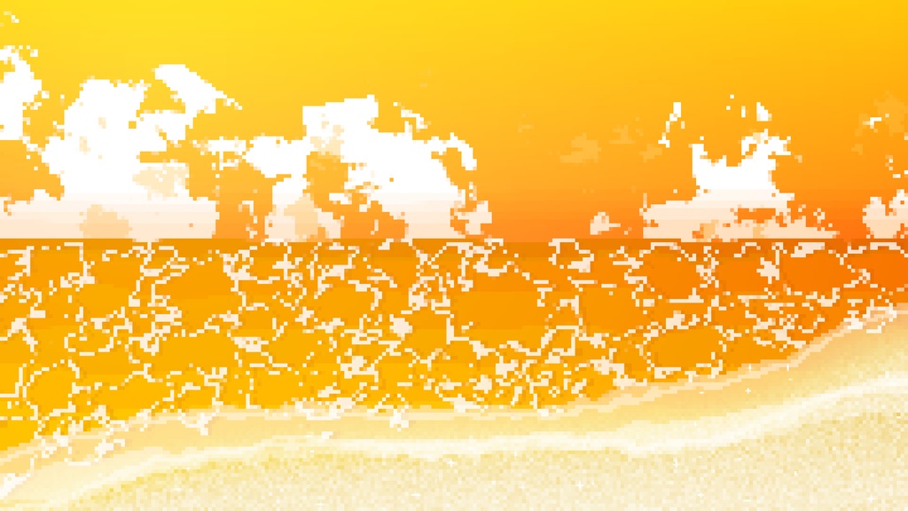【ループ背景|配信・動画】8bitレトロゲーム風!夏のビーチ風景ループアニメーション全6種・mp4