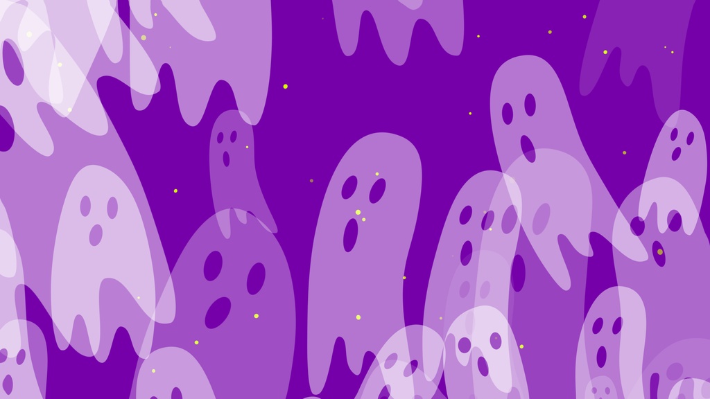 【ループ背景|配信・動画】ハロウィン背景18種⭐️可愛いおばけのアニメーション👻mp4・10秒ループ・縦横サイズ