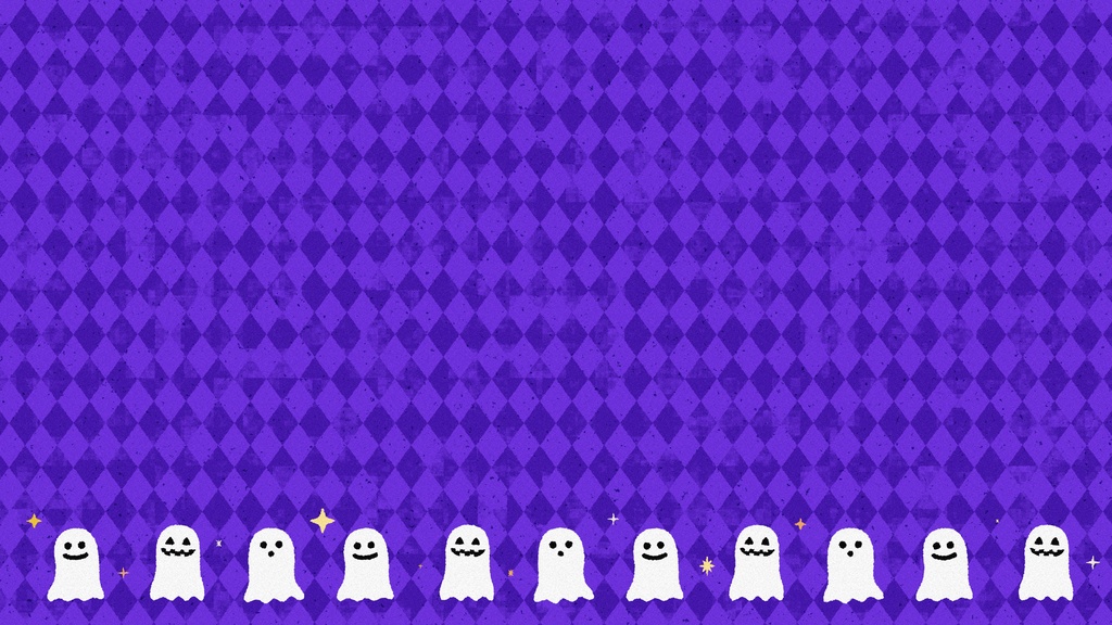 【ループ背景|配信・動画】可愛いオバケ👻のハロウィン背景全18種✨10秒シームレスループ・mp4・