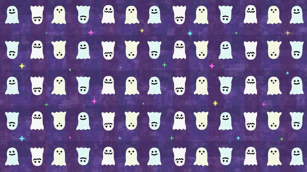 【ループ背景|配信・動画】可愛いオバケ👻のハロウィン背景全18種✨10秒シームレスループ・mp4・