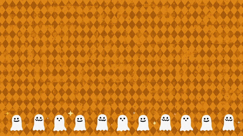【ループ背景|配信・動画】可愛いオバケ👻のハロウィン背景全18種✨10秒シームレスループ・mp4・