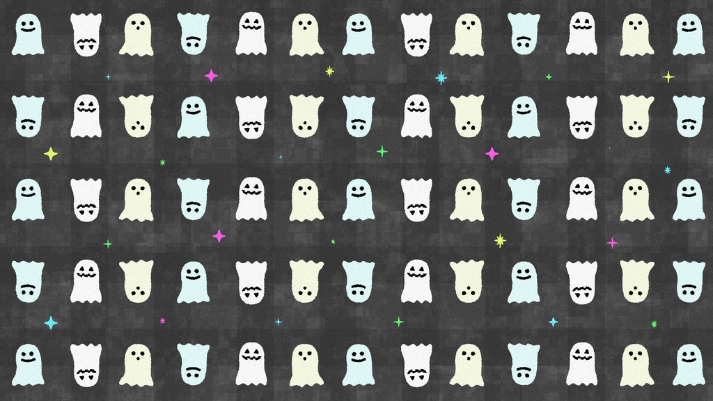 【ループ背景|配信・動画】可愛いオバケ👻のハロウィン背景全18種✨10秒シームレスループ・mp4・
