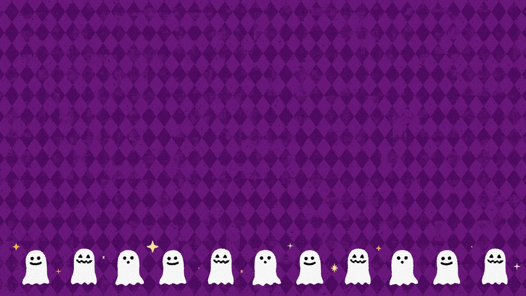 【ループ背景|配信・動画】可愛いオバケ👻のハロウィン背景全18種✨10秒シームレスループ・mp4・