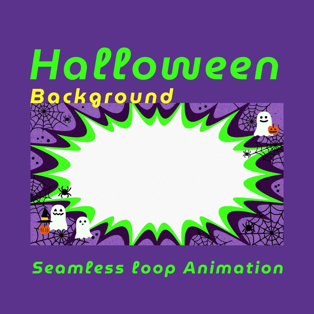 【ループ背景|配信・動画】可愛いオバケ👻のハロウィン背景全18種✨10秒シームレスループ・mp4・