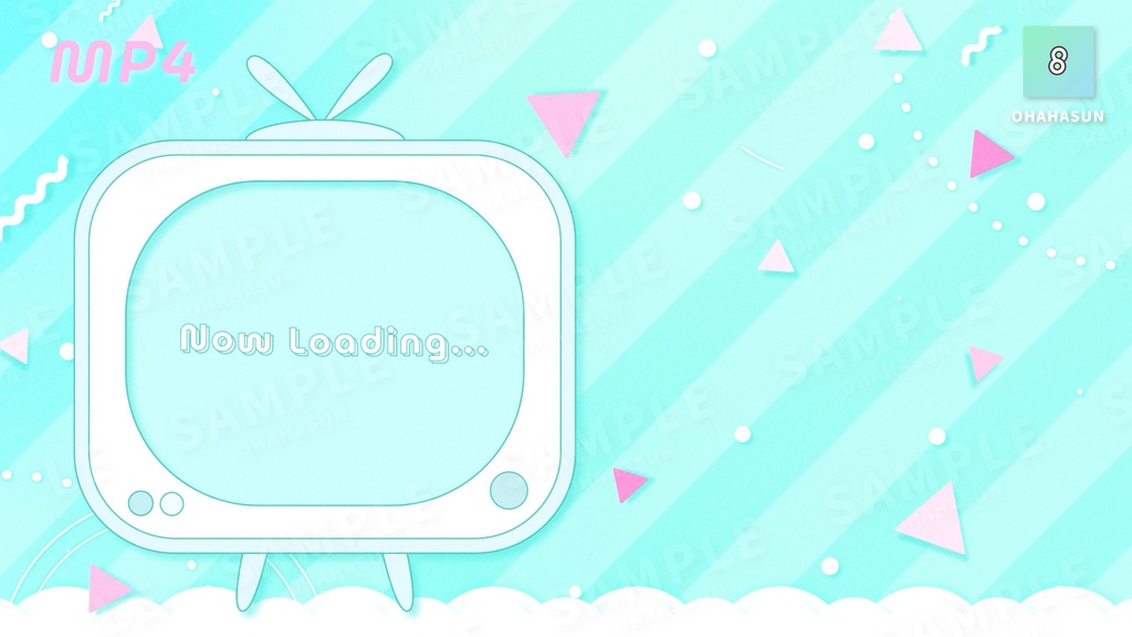 【動く配信画面セット✨】レトロなテレビとPOPなカラーが可愛い📺待機・終了画面と透過PNGパーツセット