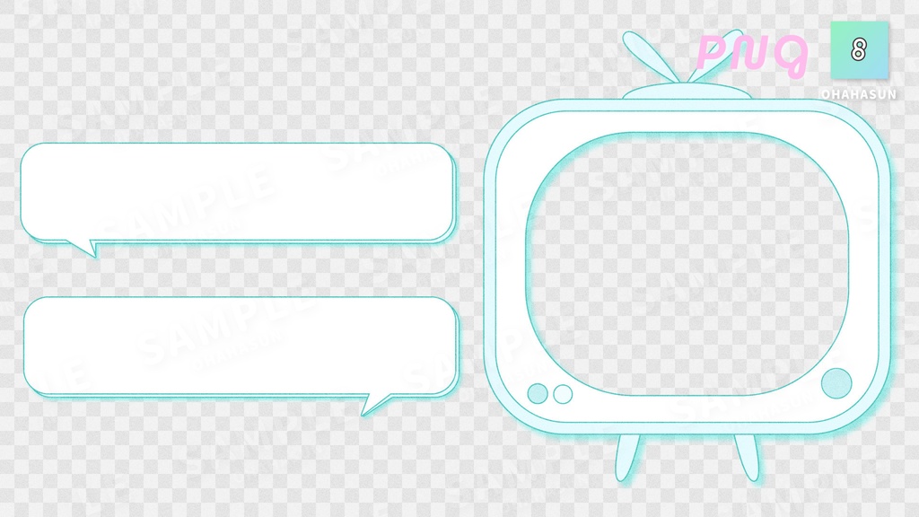 【動く配信画面セット✨】レトロなテレビとPOPなカラーが可愛い📺待機・終了画面と透過PNGパーツセット