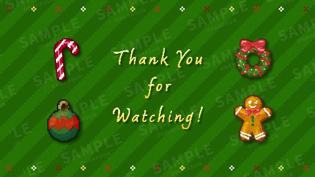 【動く配信画面セット🎄】8bitレトロゲーム風!クリスマス配信向け素材セット・mp4・mov・PNG・JPEG