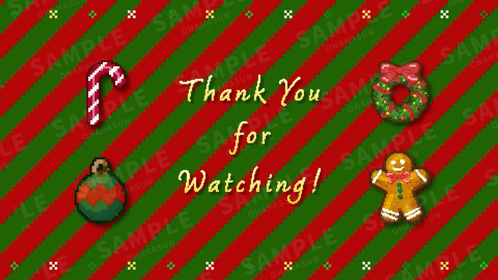 【動く配信画面セット🎄】8bitレトロゲーム風!クリスマス配信向け素材セット・mp4・mov・PNG・JPEG
