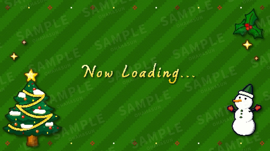 【動く配信画面セット🎄】8bitレトロゲーム風!クリスマス配信向け素材セット・mp4・mov・PNG・JPEG