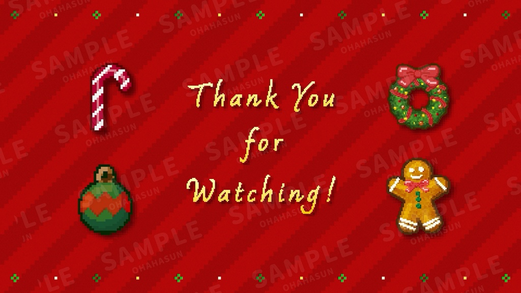 【動く配信画面セット🎄】8bitレトロゲーム風!クリスマス配信向け素材セット・mp4・mov・PNG・JPEG