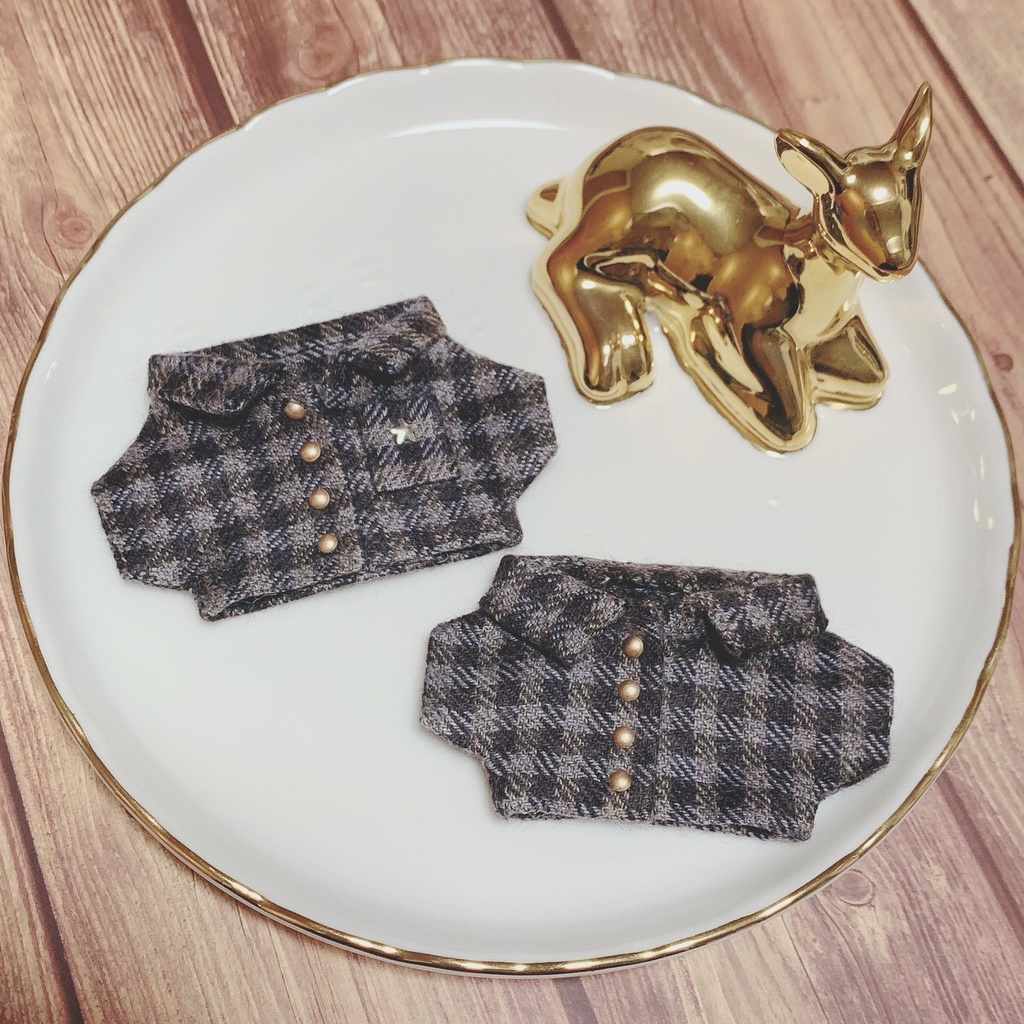 【ぬい服】ブロックチェック冬コート