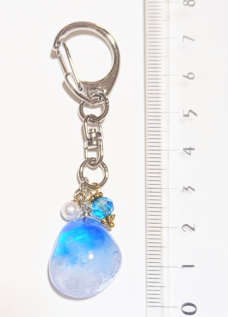 天然石風レジンキーホルダー(A)