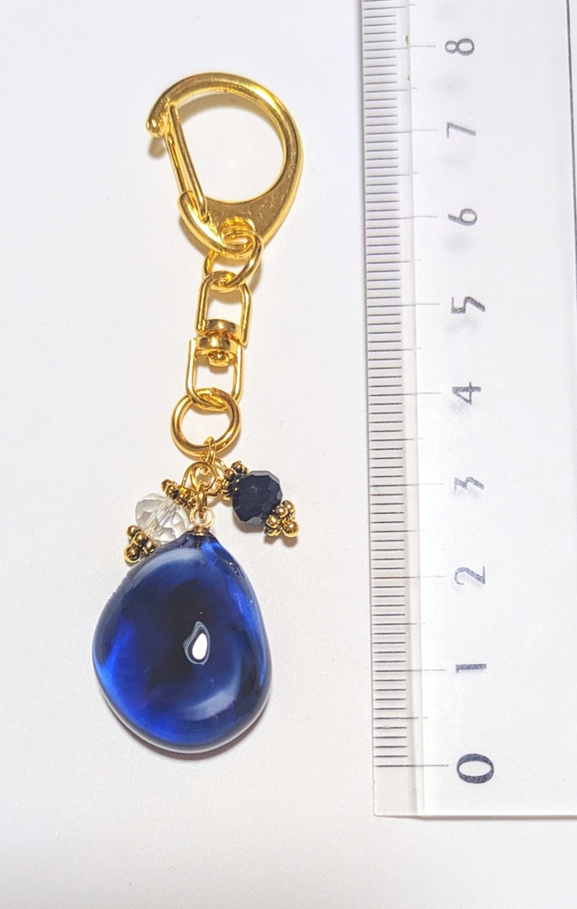 天然石風レジンキーホルダー(E)