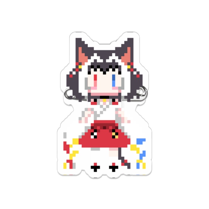 【猫居すず誕生日記念グッズ】かわいいドット猫居とお出かけ🌱アクリルバッジ