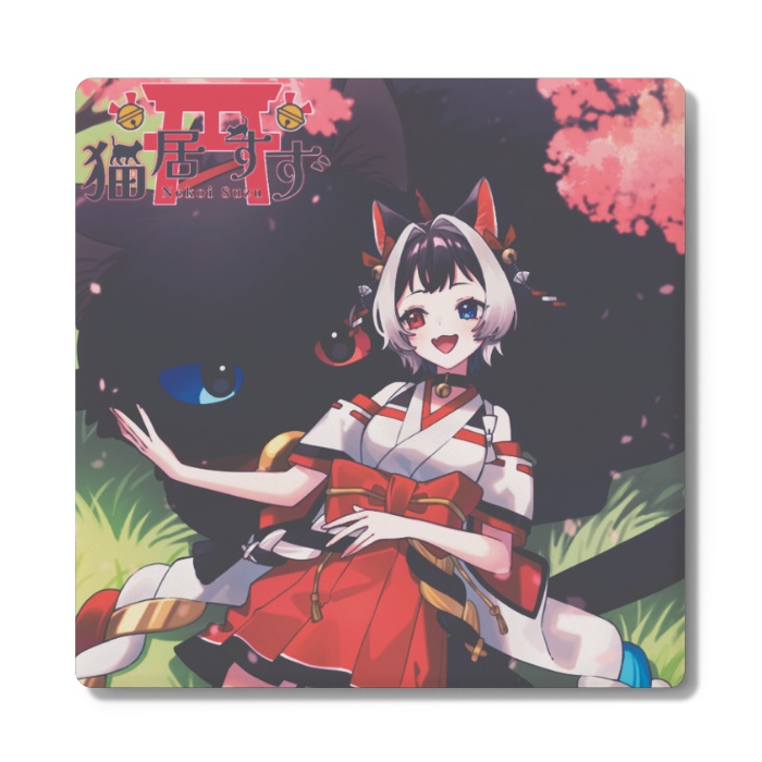 【猫居すず誕生日記念グッズ】高級感ある白雲石で🌟記念コースター