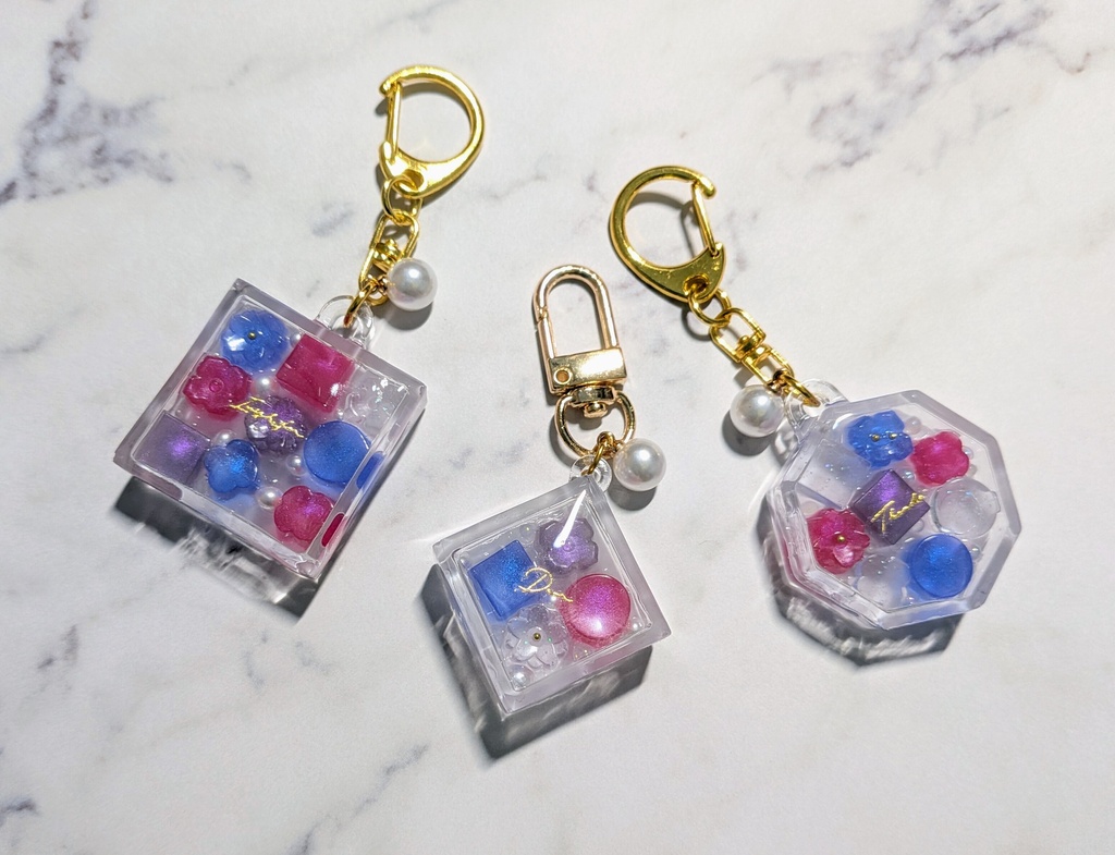 【空のかけら】夜空のゼリーボックス🌙✨レジンキーホルダー