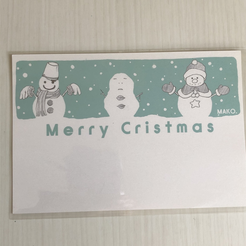 創作 ゆきだるま クリスマスのポストカード まこ本舗 Booth