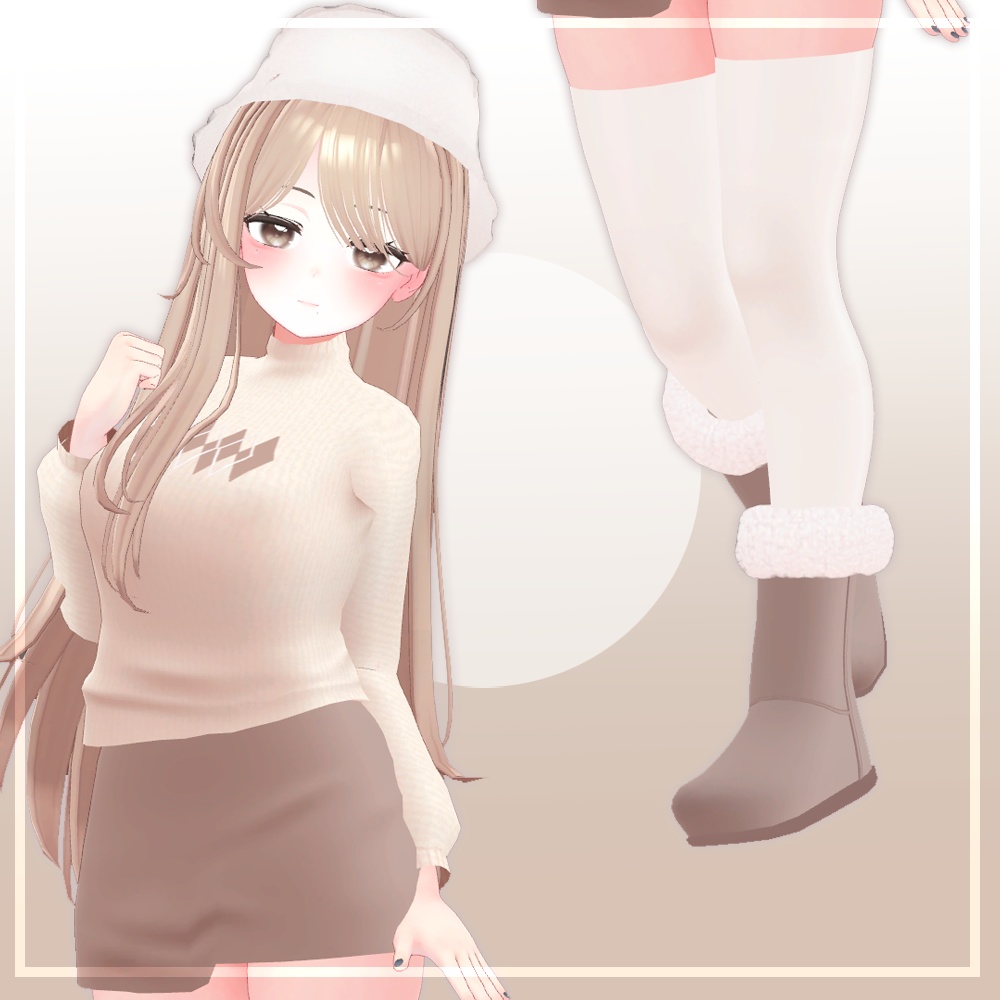 桔梗(Kikyo) Bucket hat & knit set / バケットハット ニット セット