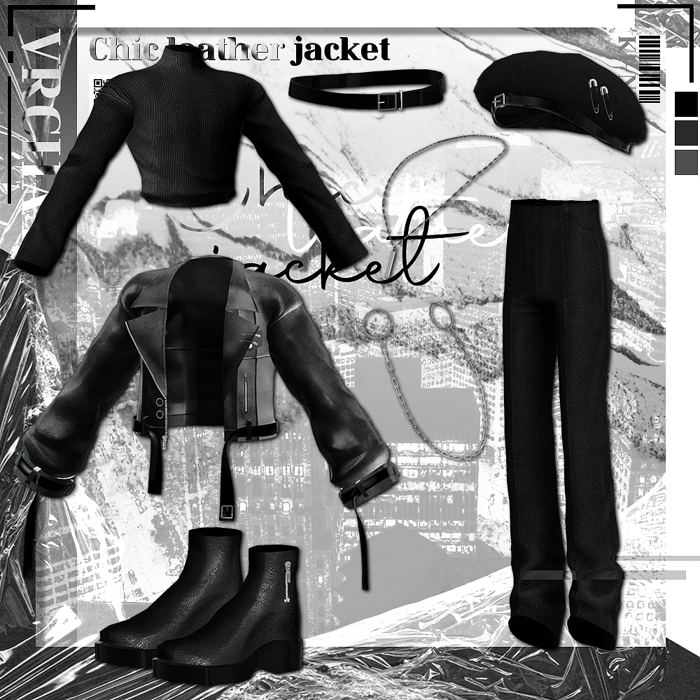 Chic leather jacket / シックなレザージャケット / 水瀬(Minase) / 狛乃(Komano) / (VRC)