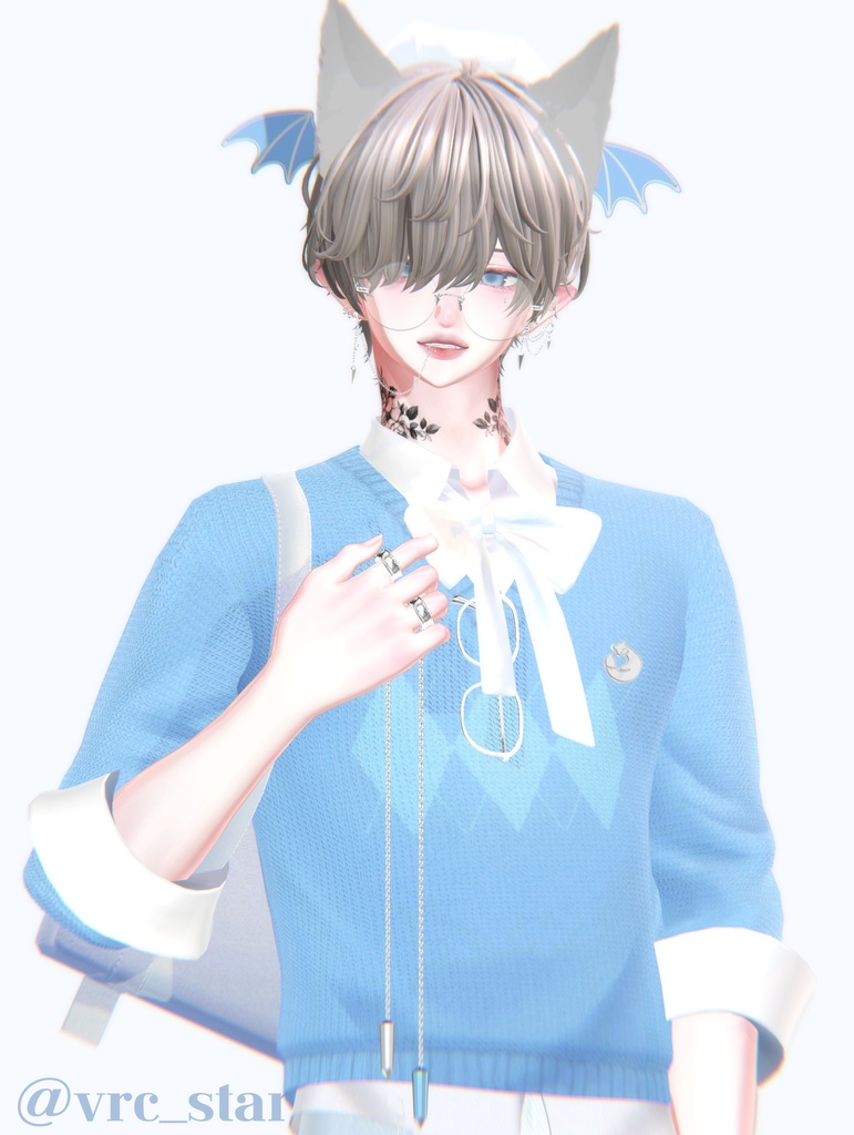 soft weasel / ribbon knit set / simple knit set / 水瀬(Minase) / 狛乃(Komano) / +Head / くうた(Kuuta) (VRC/VRChat)