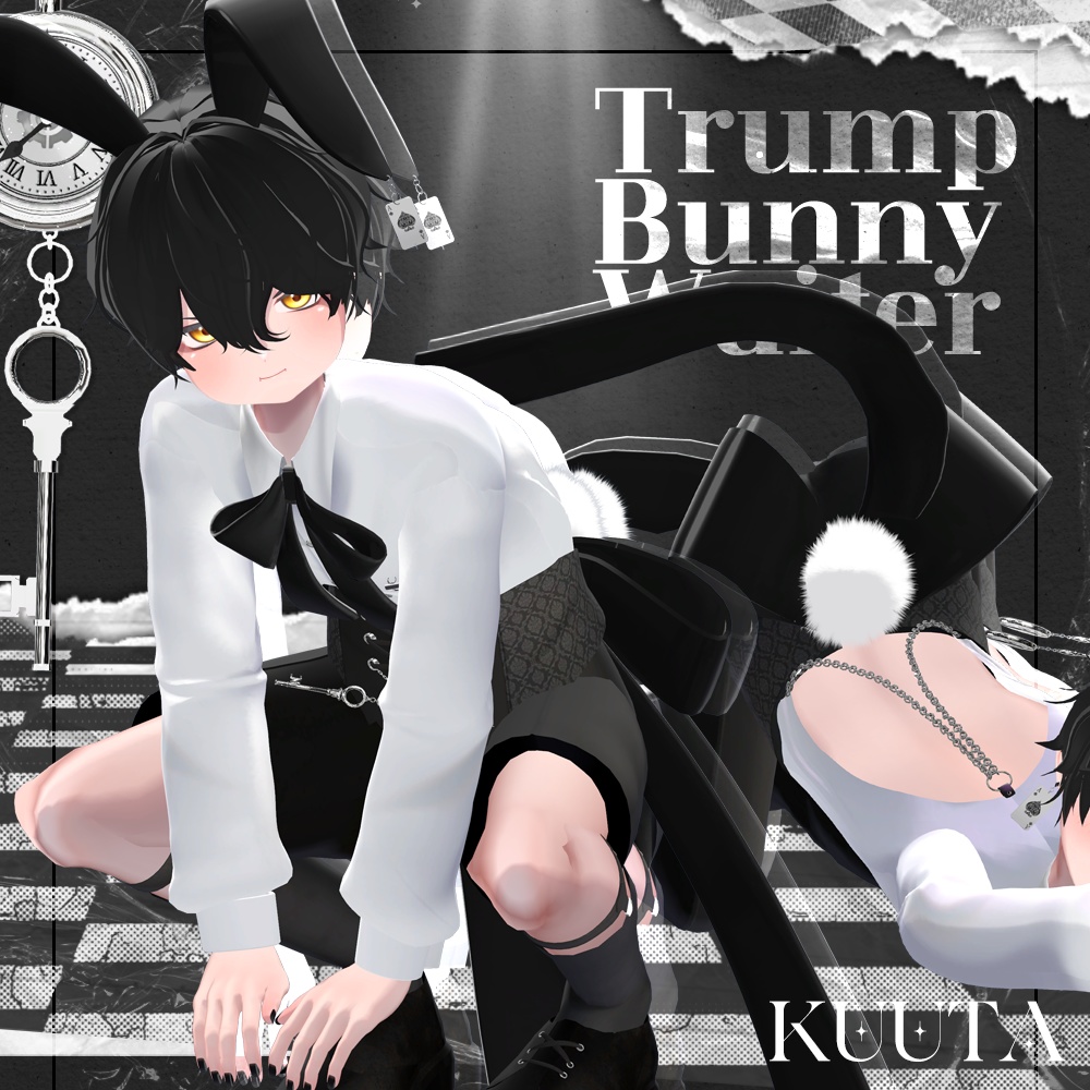 【6アバター対応】Trump Bunny Waiter / 水瀬(Minase) / 狛乃(Komano) / 怜(Rei) /デミアン(Demian) / くうた(Kuuta) / +Head / 怜(Rei) / デミアン(Demian) / suit / (formal dress (VRC)