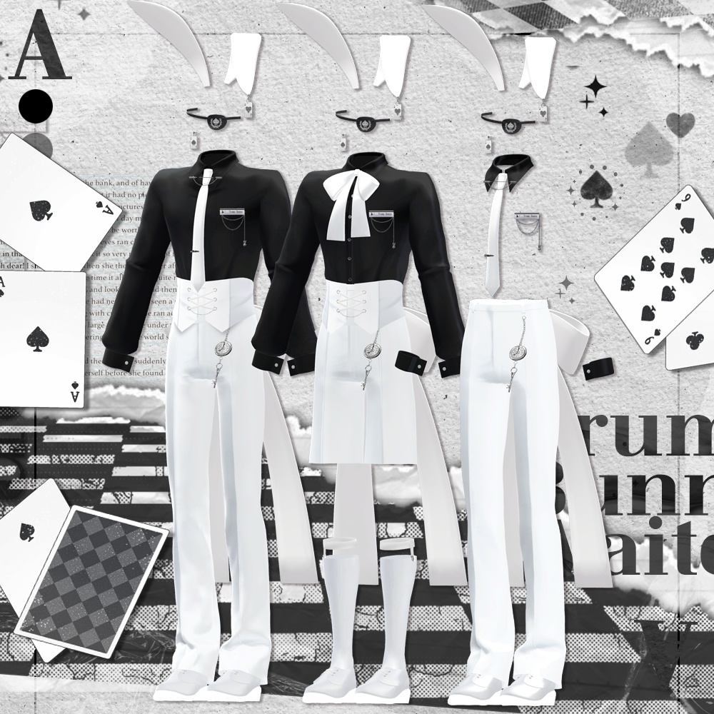 【6アバター対応】Trump Bunny Waiter / 水瀬(Minase) / 狛乃(Komano) / 怜(Rei) /デミアン(Demian) / くうた(Kuuta) / +Head / 怜(Rei) / デミアン(Demian) / suit / (formal dress (VRC)