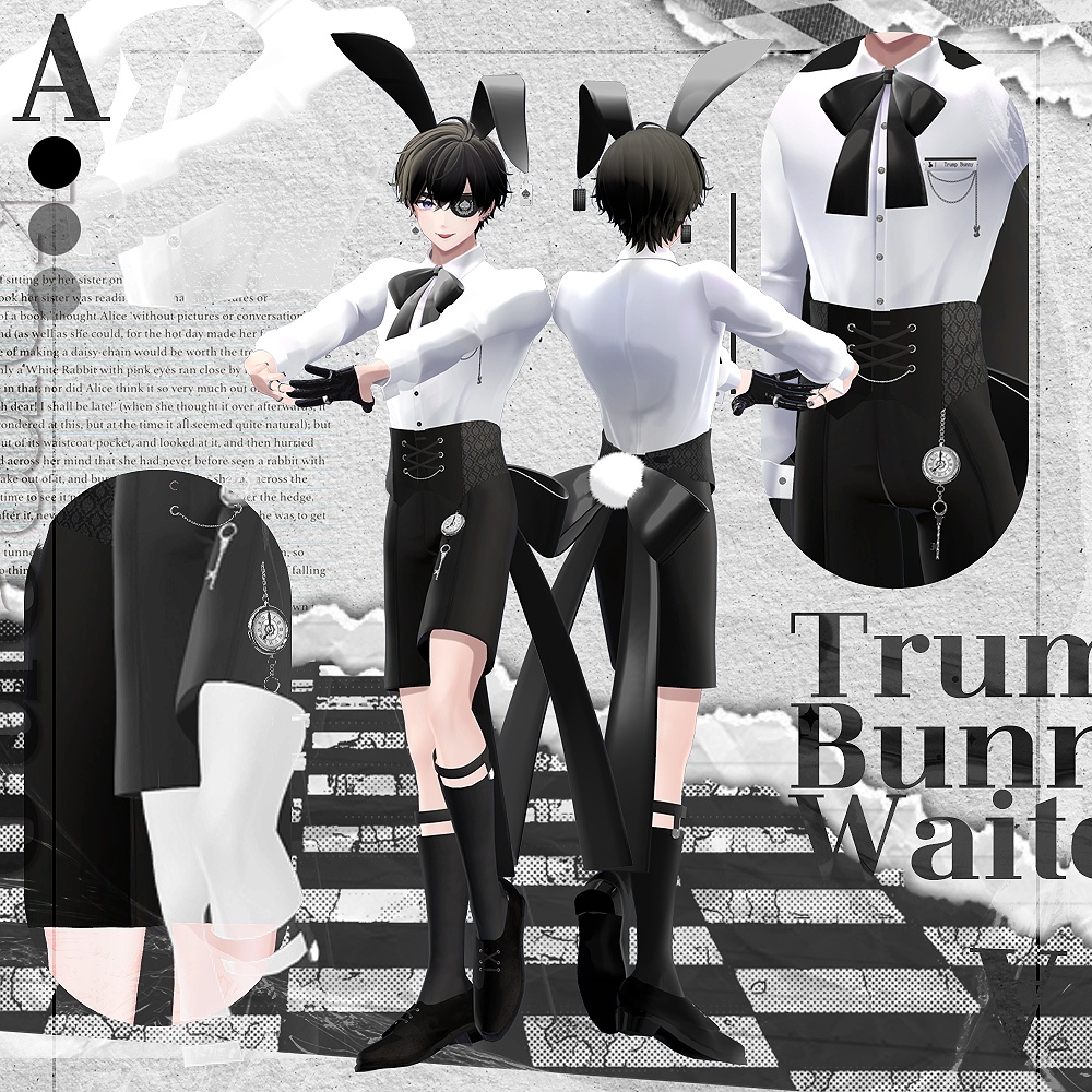 【6アバター対応】Trump Bunny Waiter / 水瀬(Minase) / 狛乃(Komano) / 怜(Rei) /デミアン(Demian) / くうた(Kuuta) / +Head / 怜(Rei) / デミアン(Demian) / suit / (formal dress (VRC)