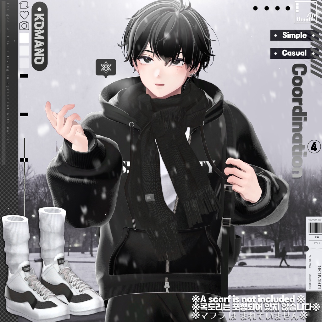 【4アバター対応】Zip hoodie set / 水瀬(Minase) / 狛乃(Komano) / くうた(Kuuta)/+Head / Casual,simple,hood,hoodie,training