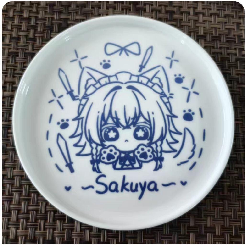 白磁バッジ（コースター）　十六夜咲夜