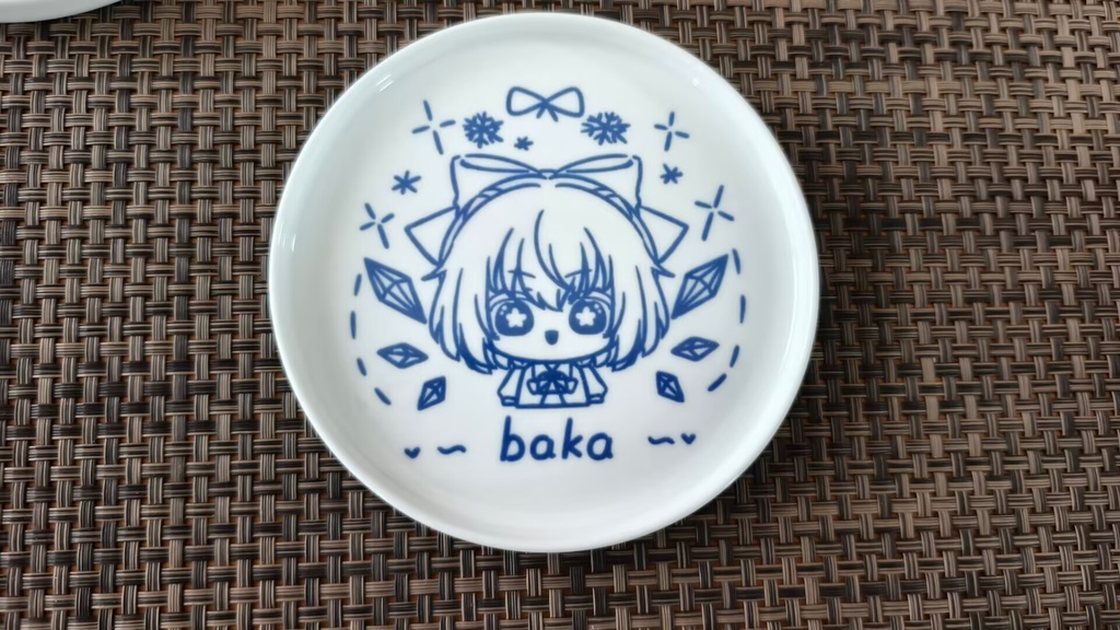 白磁バッジ（コースター）　チルノ