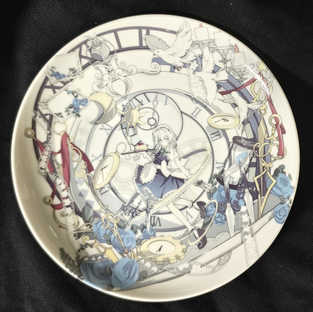 白磁皿　咲夜（粉彩）