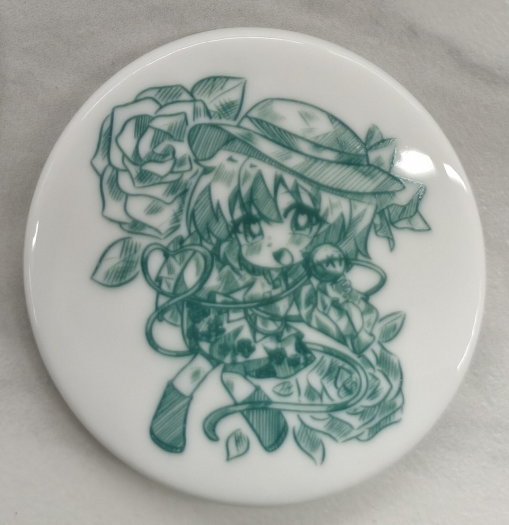 白磁バッジ　古明地こいし（バラ）　線画シリーズ第一弾