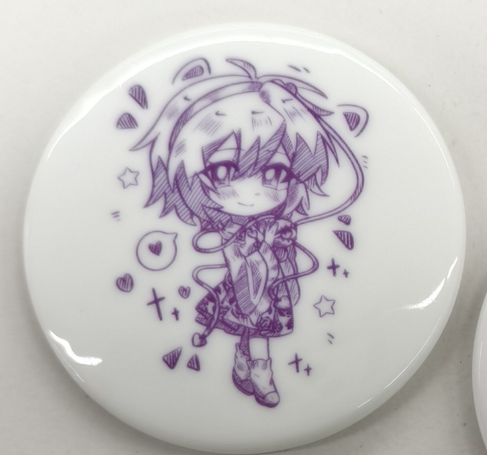 白磁バッジ　古明地さとり　線画シリーズ第一弾