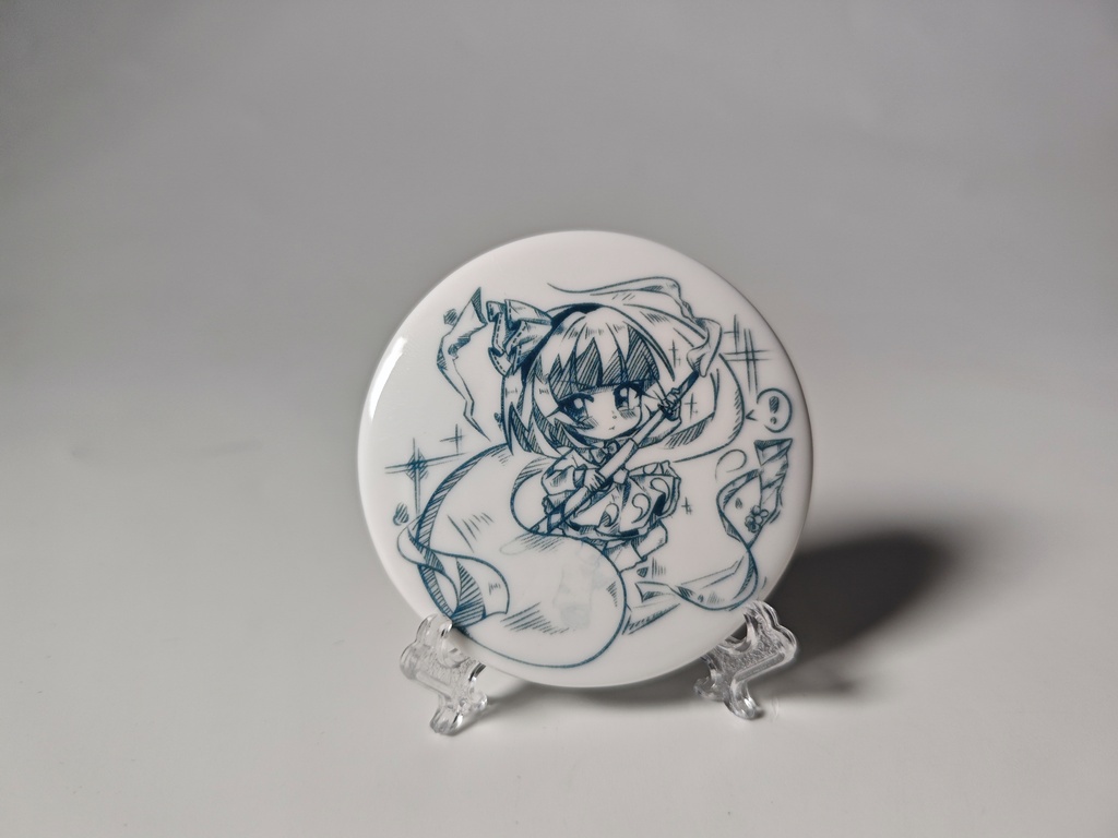 白磁バッジ　魂魄妖夢　線画シリーズ