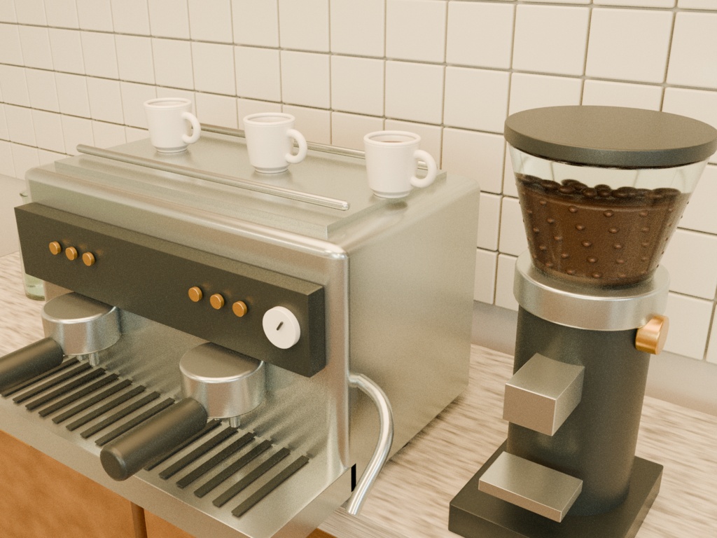 【Blender+Unity】木漏れ日カフェ|配置済みの店内+家具・小物35種類