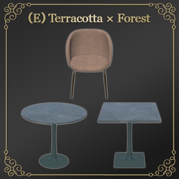 モダンラグジュアリーテーブル&チェアセット|Sit判定付き