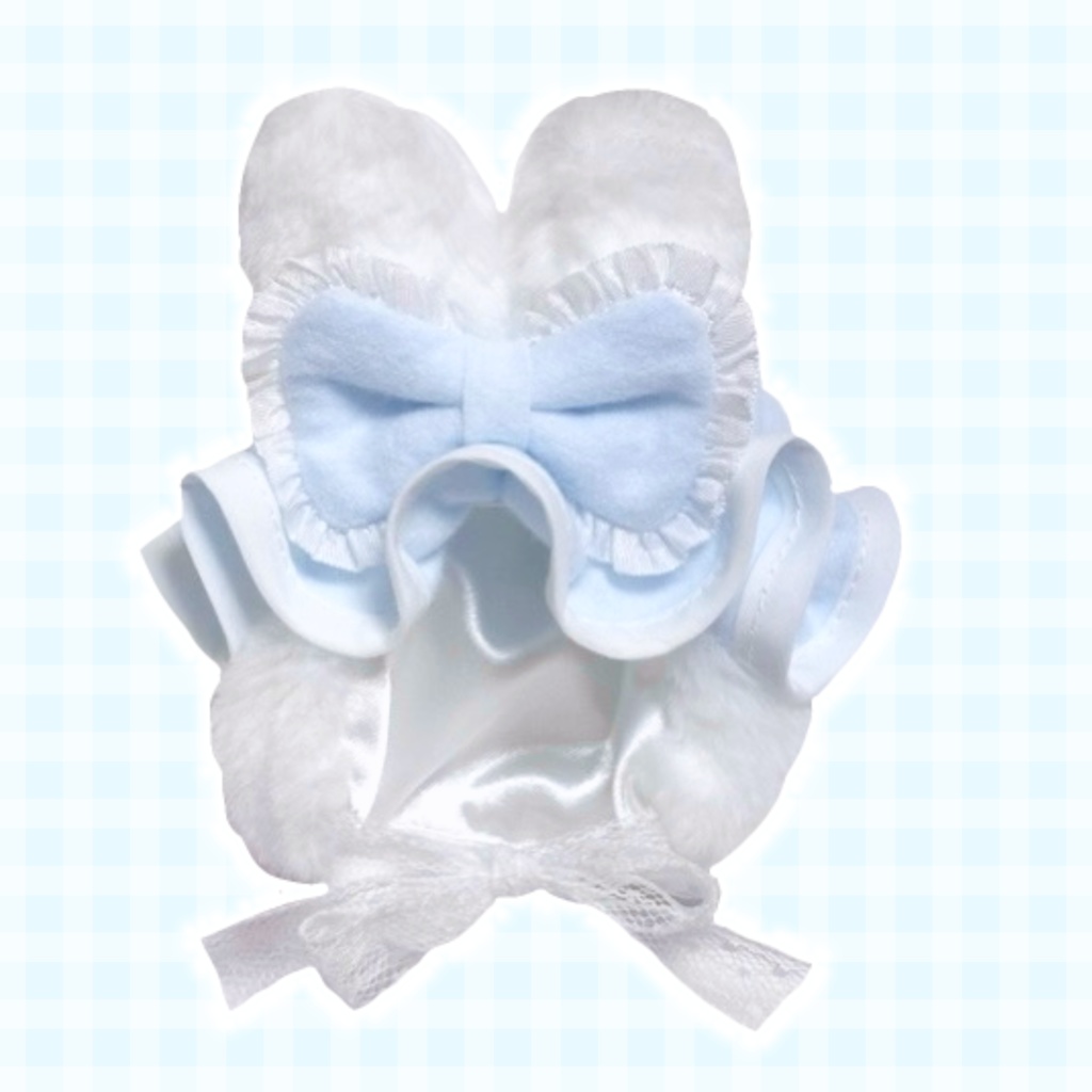 【LightBlue】BABY nightcap rabbit hood