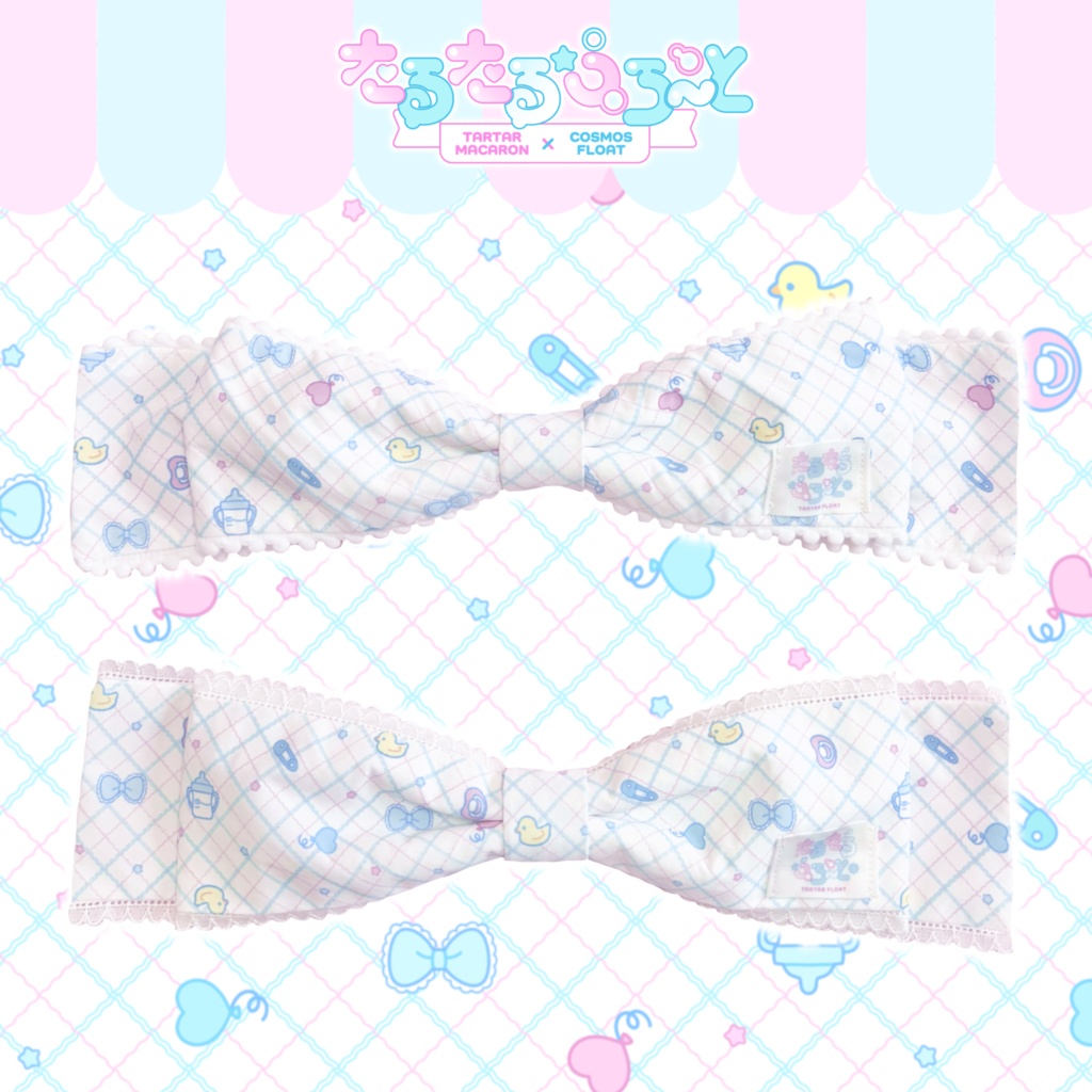 【チェック】リボンヘッドドレス