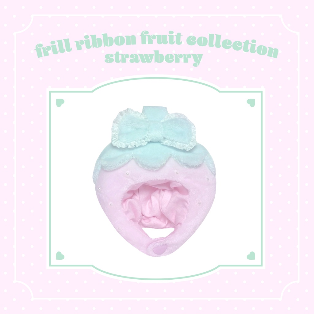 【pink】frill ribbon strawberry🍓10~12cm size