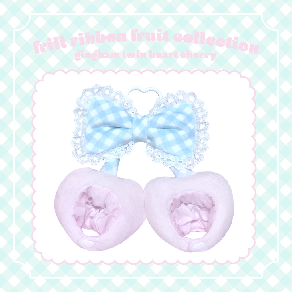 🩷pink🩷twin heart cherry gingham
