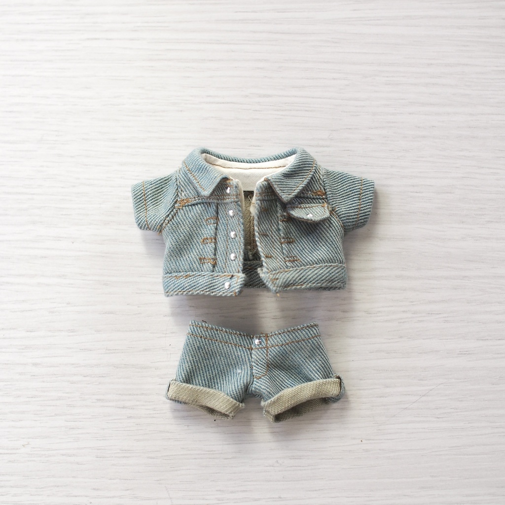 デニムブルゾン+パンツセットアップ