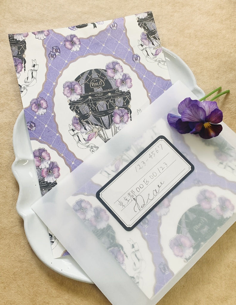 ビオラと気球のレターセット