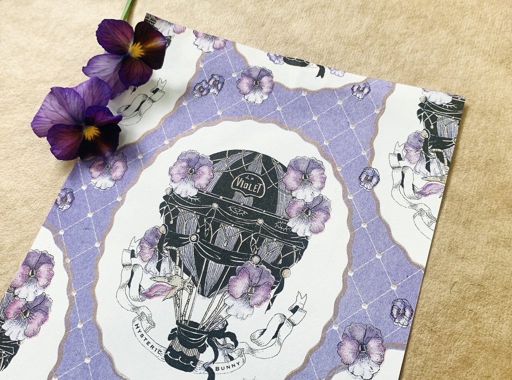 ビオラと気球のレターセット