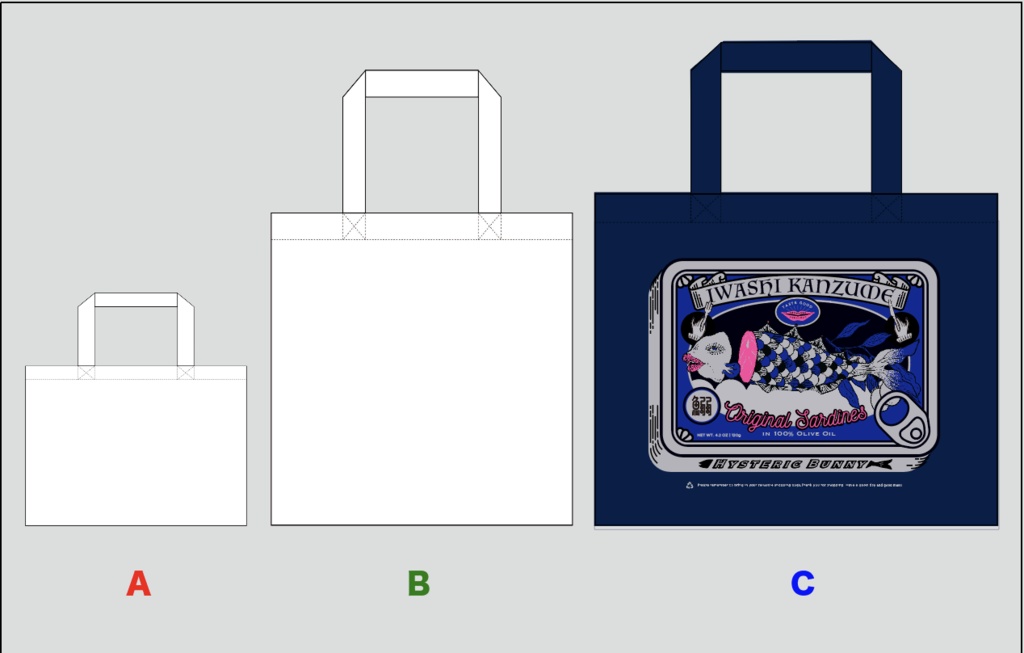 オイルサーディン缶|大型トートバック