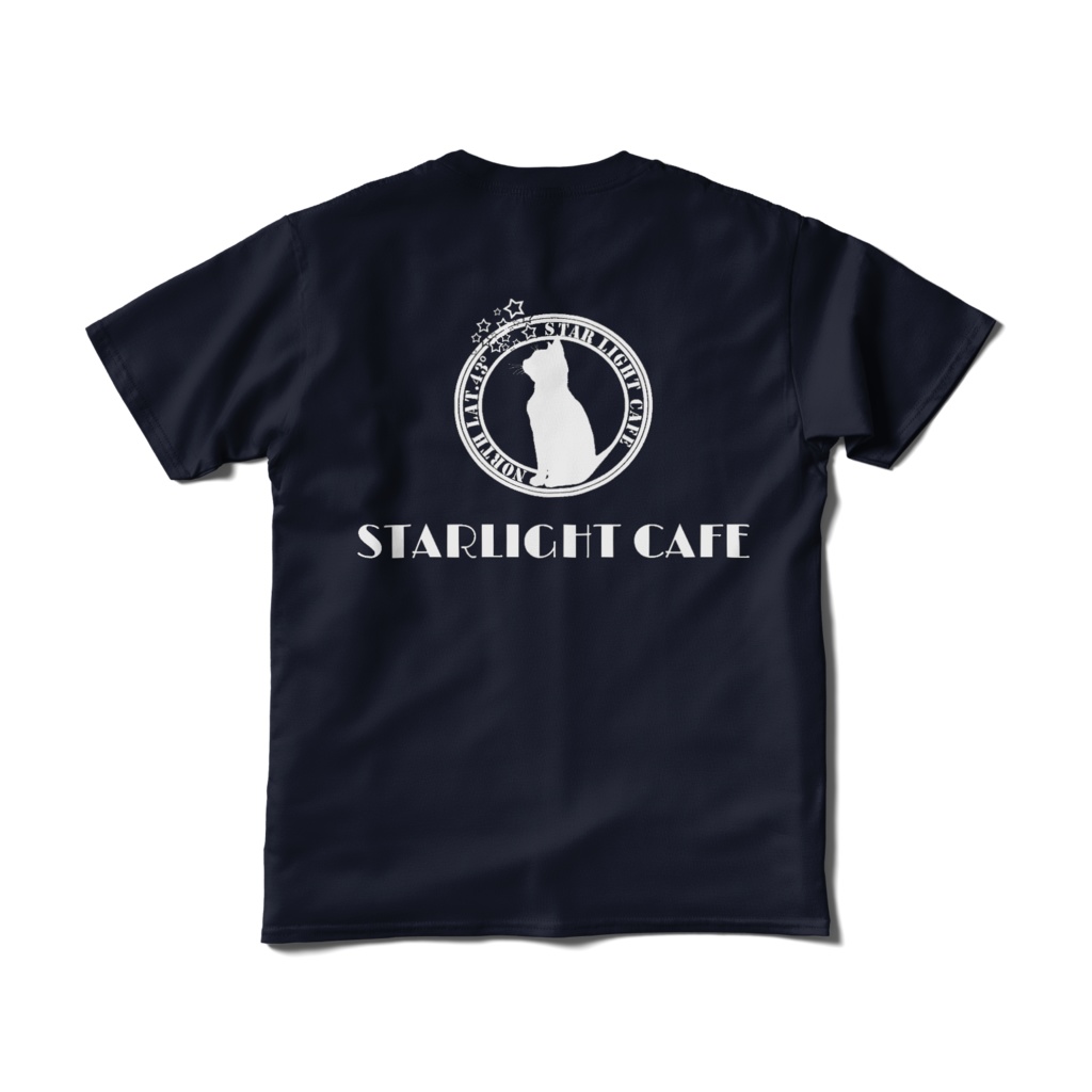 「STARLIGHT CAFE」 ORIGINAL Tシャツ(BLACK/白IJプリント)