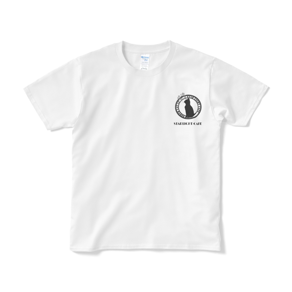 「STARLIGHT CAFE」 ORIGINAL Tシャツ(WHITE/黒IJプリント)