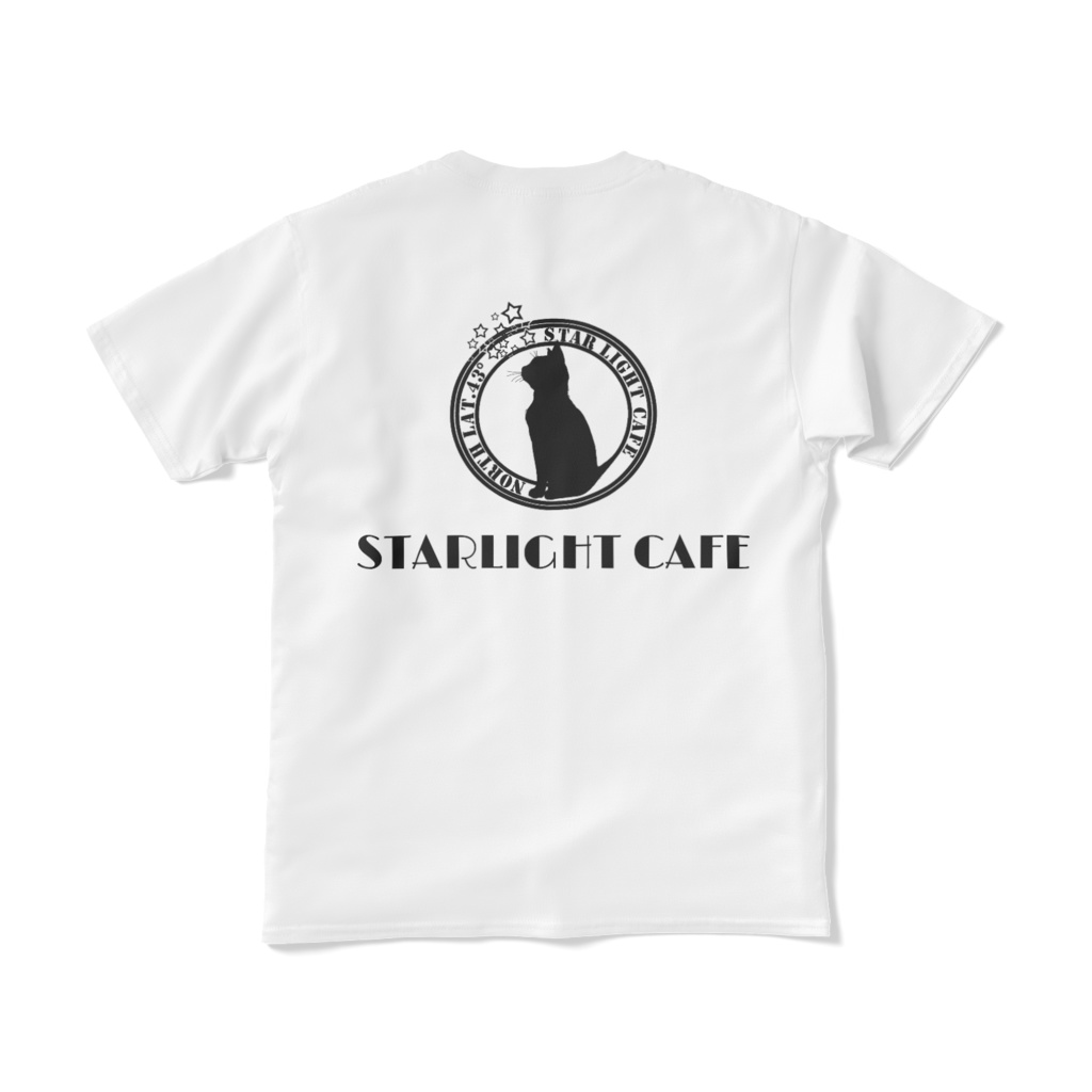 「STARLIGHT CAFE」 ORIGINAL Tシャツ(WHITE/黒IJプリント)