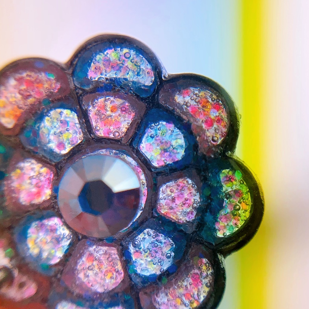 ロマンティックフラワー❁⃘*.゚ブレスレット&イヤリングセット(ブルーバイオレット)